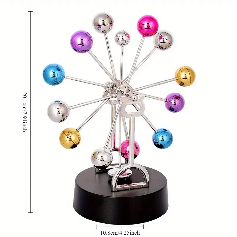 Colorful Magnetic Perpetual Motion Creative Ferris Wheel Desk Ornament with Swing Model - Unique Office Decor & Perfect Couple's Gift