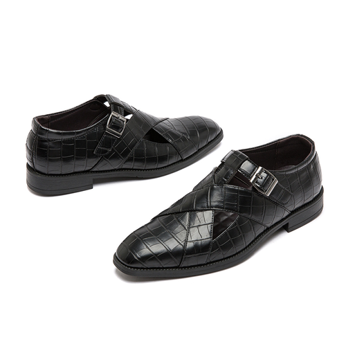 Openwork summer outerwear sandals and breathable cowhide shoes