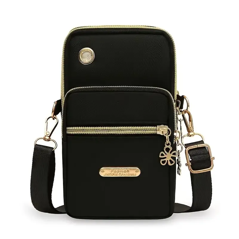 Fashion Multi-pocket Mobile Phone Bag, Women's One-shoulder Crossbody Coin Purse, Portable Lightweight All-match Casual Sports Wrist Bag