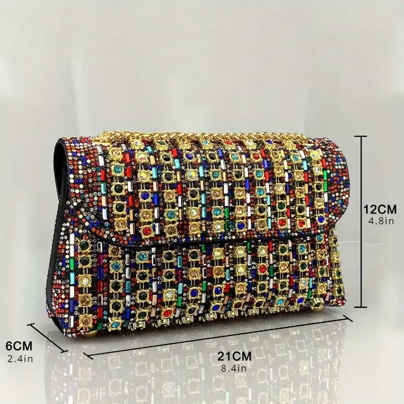 Colorful Rhinestone Crossbody Bag