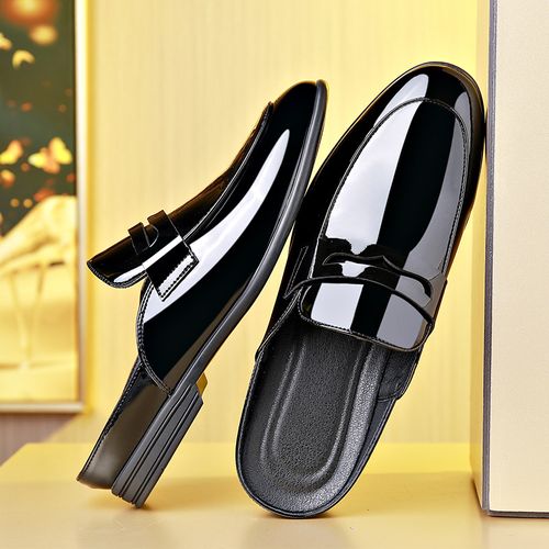 Business casual leather pointed-toe dress shoes for formal men's wear