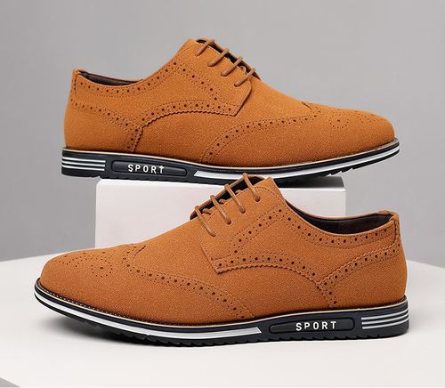 Men's new brogue large size men's shoes white