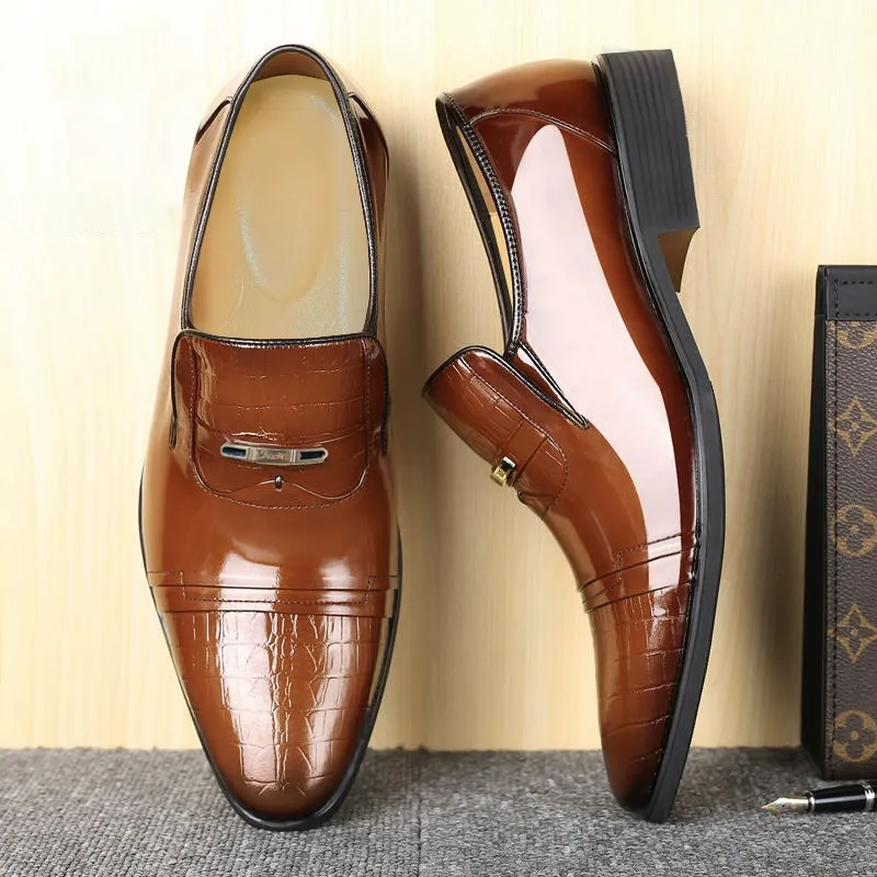 Fashion gradient color leather shoes