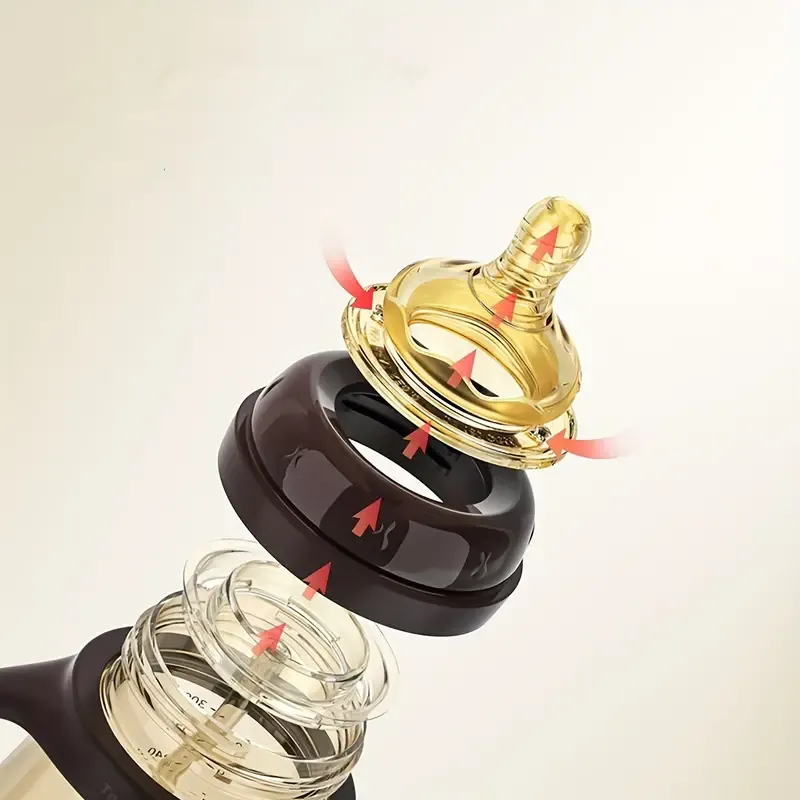 Family Baby Bottle Imitation Nipple, Newborn Baby Wide-caliber Feeding Bottle With Handle, Baby Straw Feeding Bottle