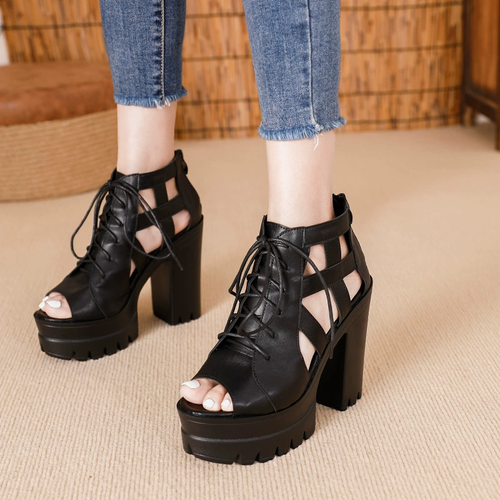 women's high heel thick heel waterproof platform fashionable sandals