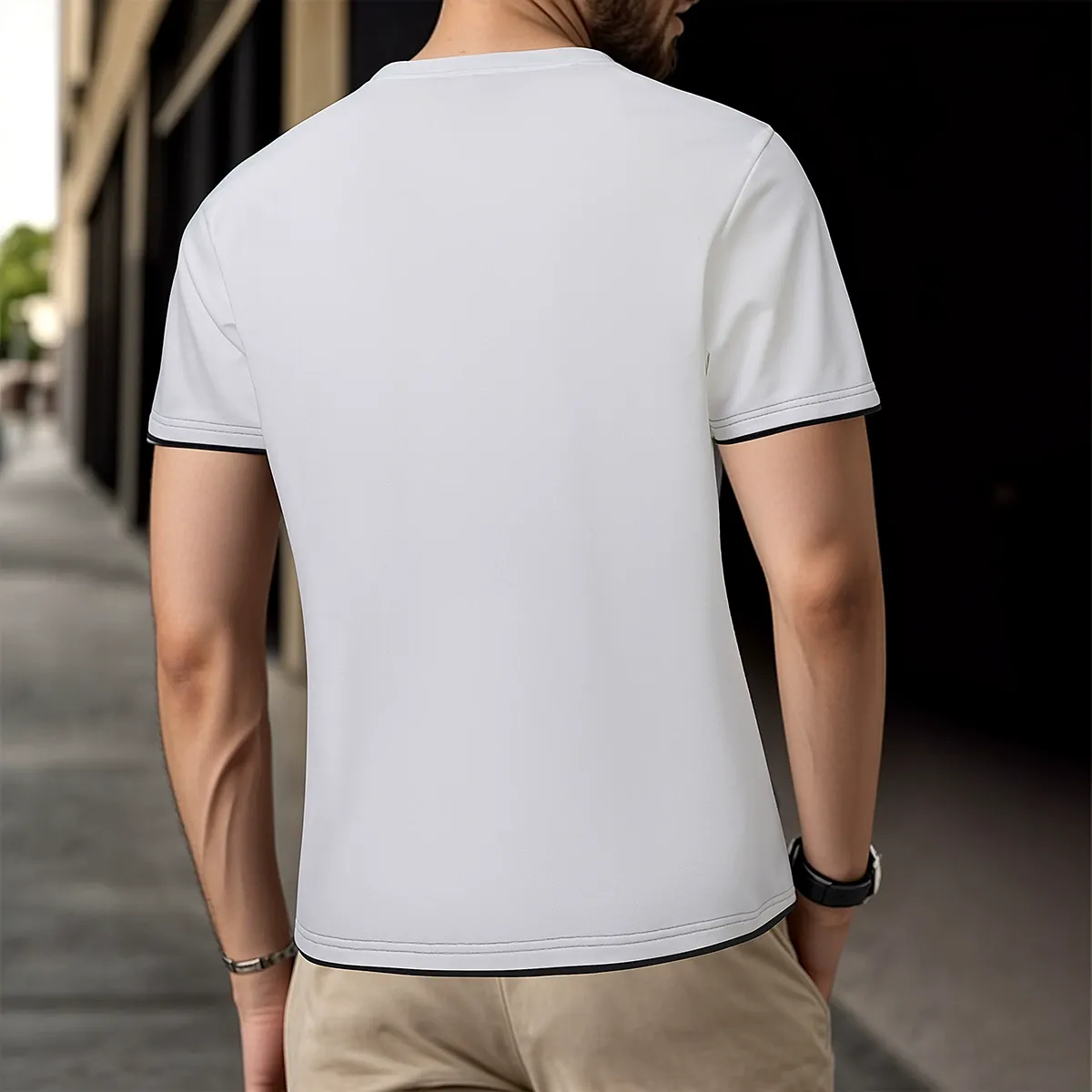 Casual sports T-shirt thin breathable cool loose sweatshirt men