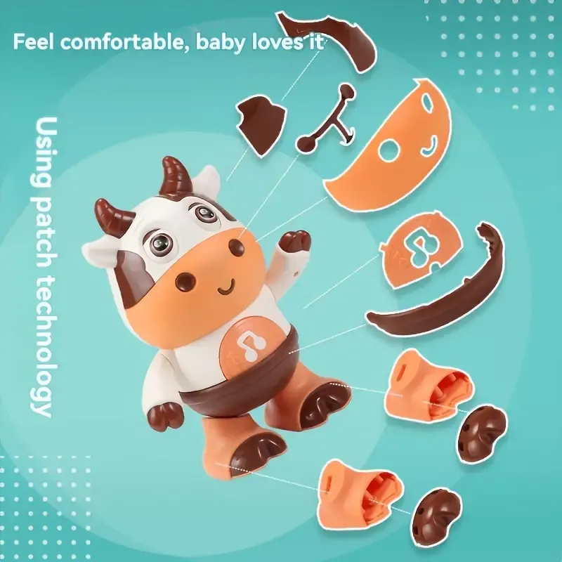 Interactive Dancing Cow Toy with Music and Lights