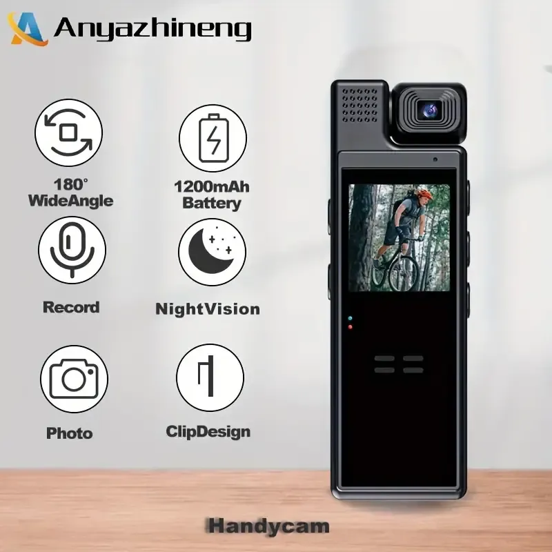 Recorder Camera Chest Wearable Rotatable Lens Pocket Recorder Outdoor Conference Portable Camera Sports Camera Handheld Thumb Camera Recorder