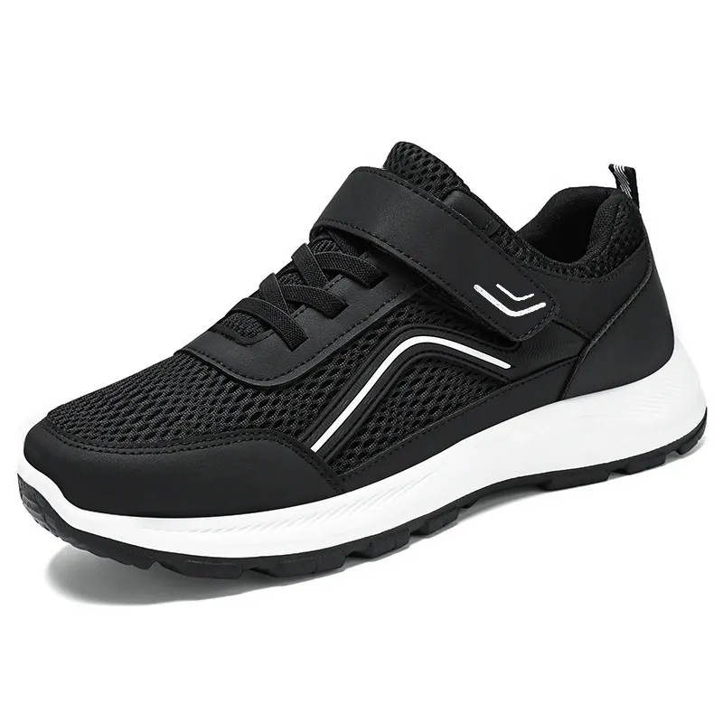 Soft-soled sports shoes with Velcro fastening and breathable mesh upper