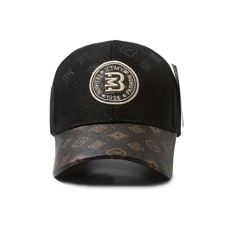 Ladies Adjustable Baseball Cap with PU Leather and Sun Protection - Music Theme