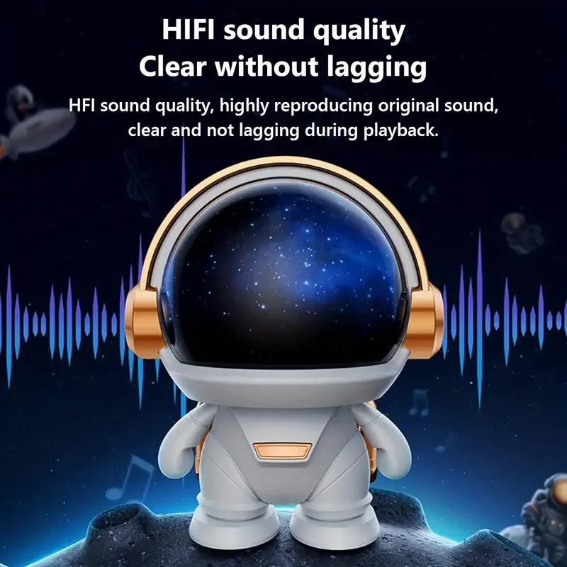 Astronaut Small Speaker, Small Wireless Portable Speaker With Led Light, Home Party Office Decoration Subwoofer, Portable Speaker, Birthday Gift