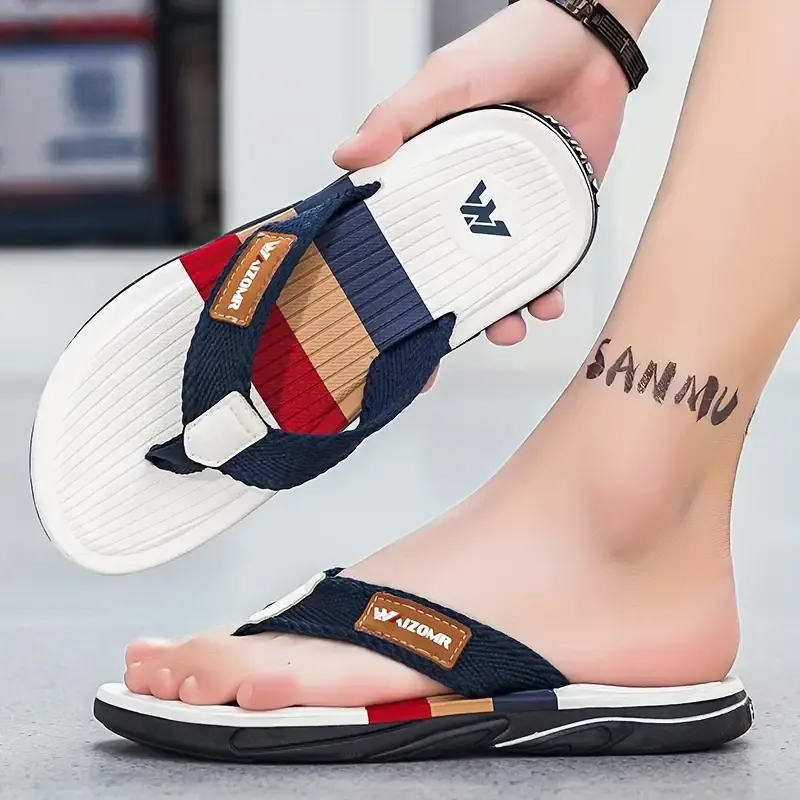 Mens Stylish Colour Block Flip Flops