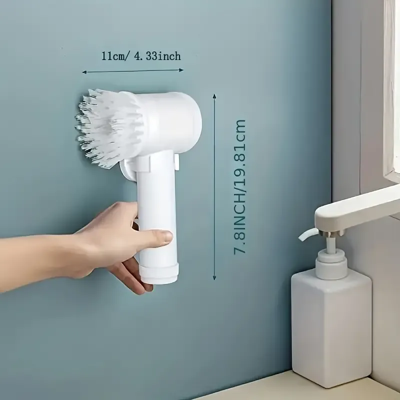 1 Set, Electric Rotary Scrubber Cleaning Brush, Shower Handheld Scrubber, Bathtub Tile Scrubber, 60-120 Minute Running Time Bathroom Scrubber, 280RPM Cordless Power Scrubber, USB Charging Cable Rotary Scrubber, Household Cleaning Supplies