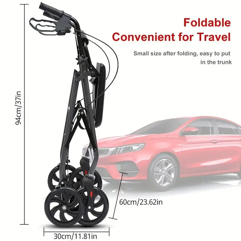 Cofoe Deluxe Adjustable Rolling Walker with Seat