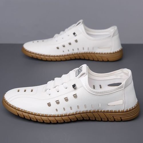 Men's safety shoes flat slip-on casual beach shoes