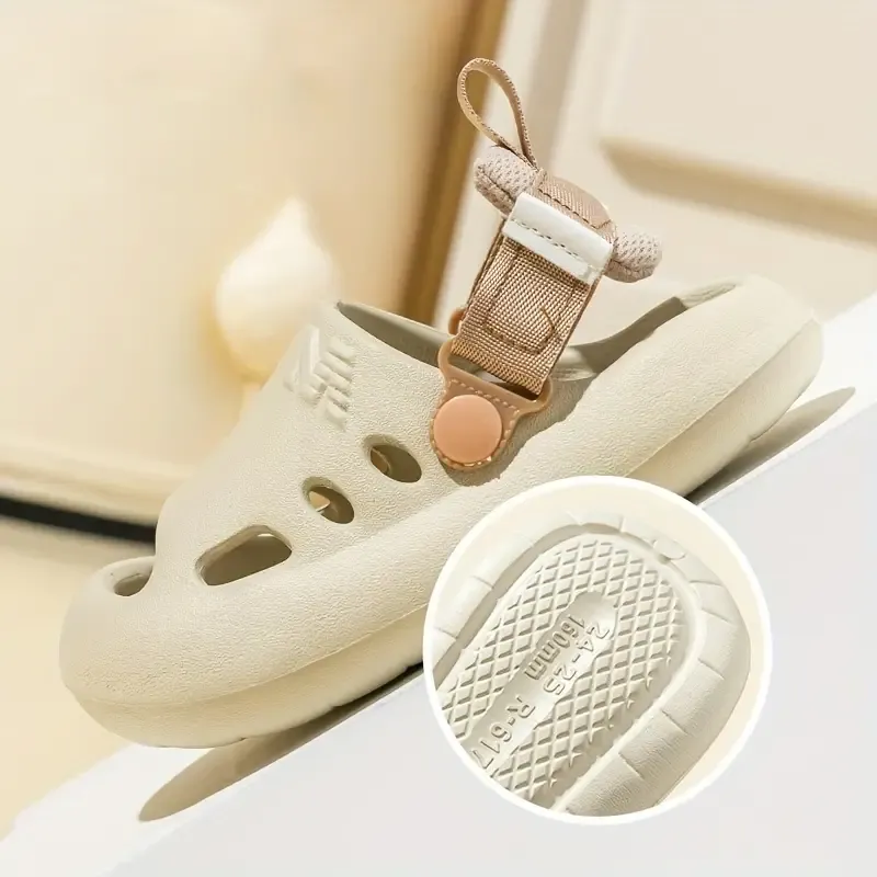 Casual Comfortable Solid Color Open Toe Home Shoes For Boys, Breathable Lightweight Sandals For Indoor Bathroom, All Seasons
