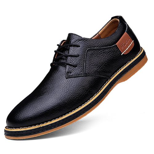 Premium Solid Color Lace-Up Casual Shoes