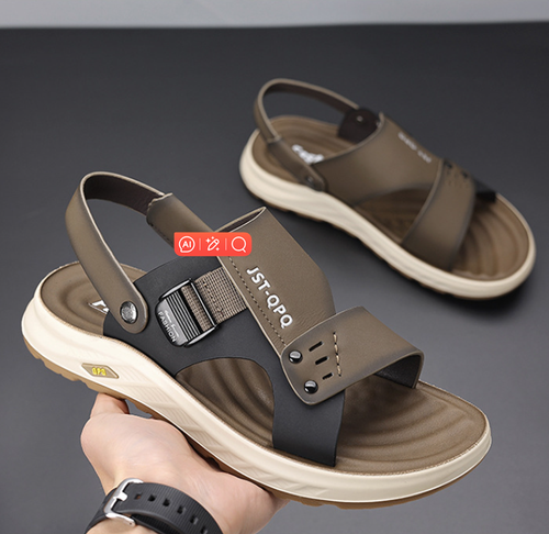 Beach shoes sandals genuine leather soft sole