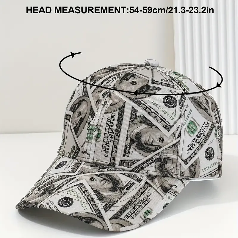 Vibrant Money Print Baseball Cap