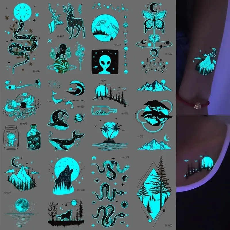 Glow-In-The-Dark Temporary Tattoos