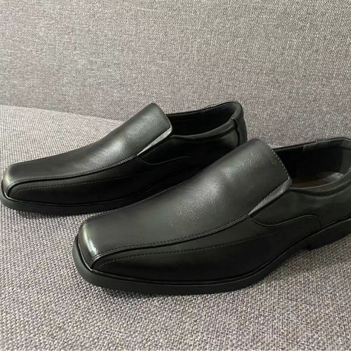 Top Vintage Square Toe PU Slip-On Dress Shoes