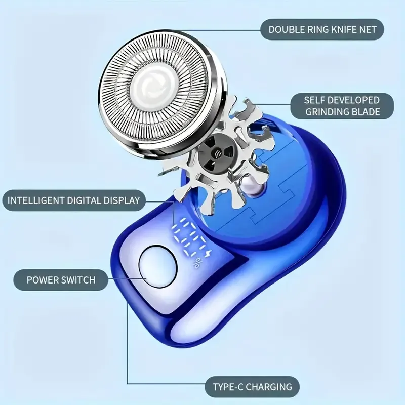 Compact Mini Electric Shaver With Digital Display, Efficient Shaving Type-C High-speed Charging, Portable Shaver, Gifts For Men, Father's Day Gift