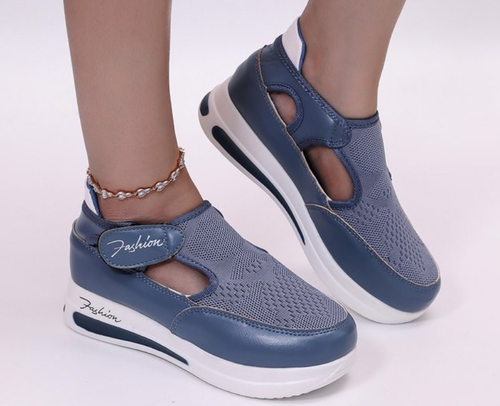 Women's Solid Color Sneakers, Breathable Knit Low Top Outdoor Shoes, Women's Comfortable Shoes