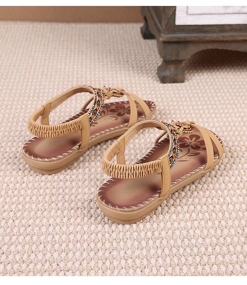 Bohemian rhinestone evening round sandals