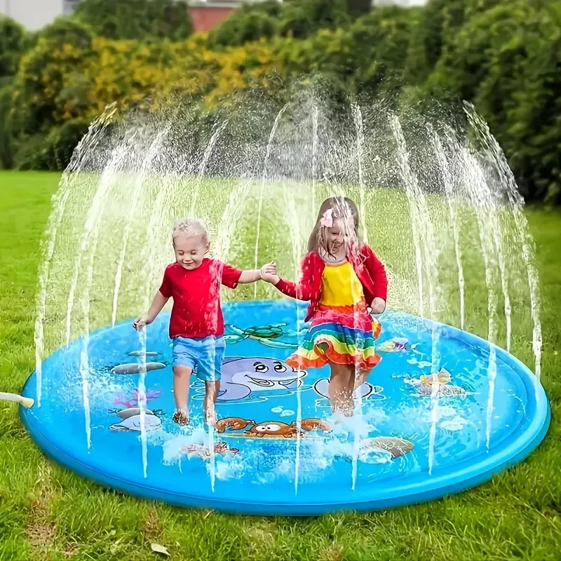 Outdoor water toy spray mat