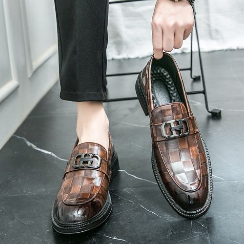 Elegant Men's Slip-On Loafers - Fashionable British Style, Durable Faux with Rubber Sole for Weddings & Casual Wear