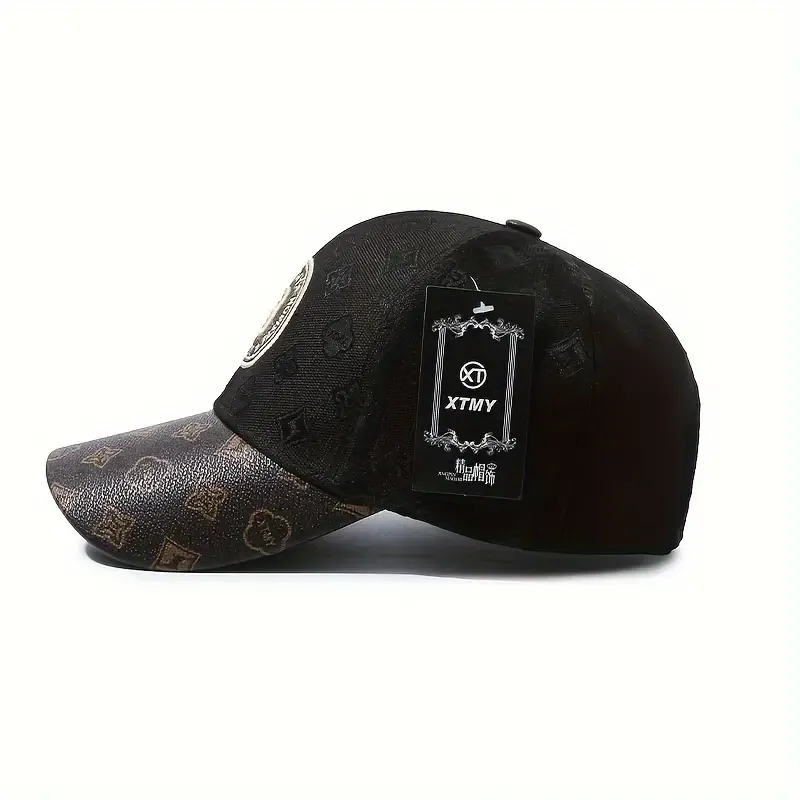 Ladies Adjustable Baseball Cap with PU Leather and Sun Protection - Music Theme