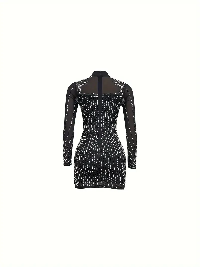 Stunning Rhinestone Mesh Dress