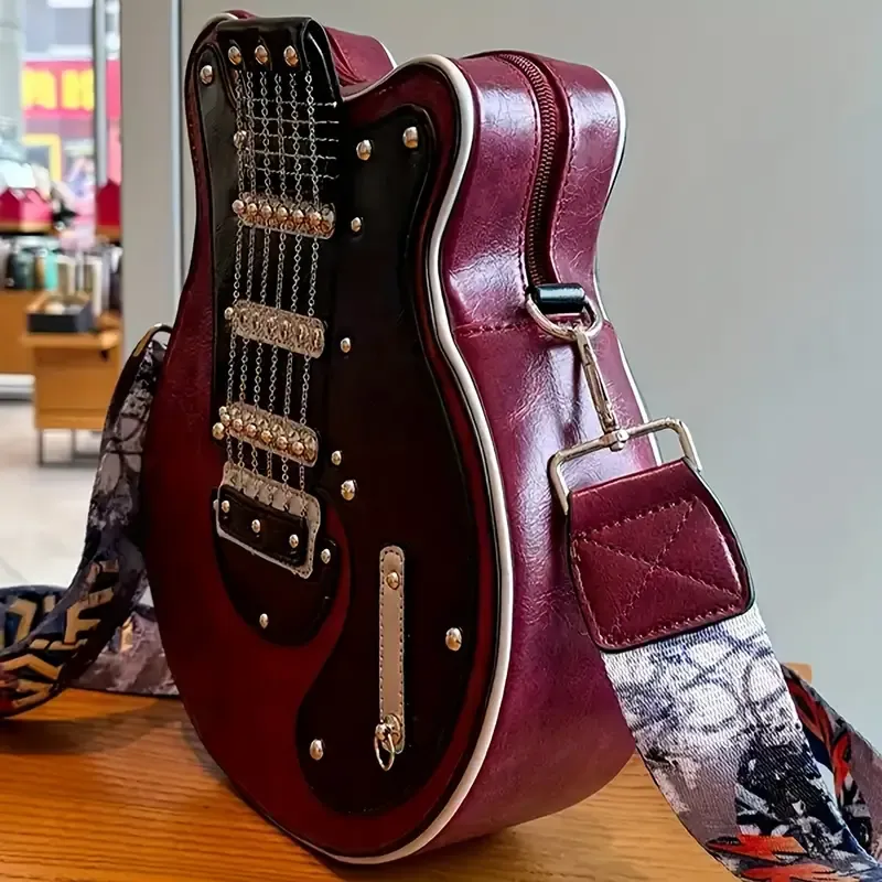 Guitar-Shaped Crossbody Bag