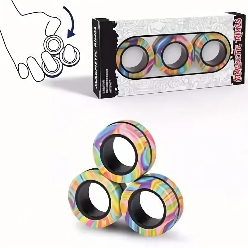 Decompression Magnetic Finger Ring Ring Fidget Magnet Toys Halloween Thanksgiving Day Christmas Gift