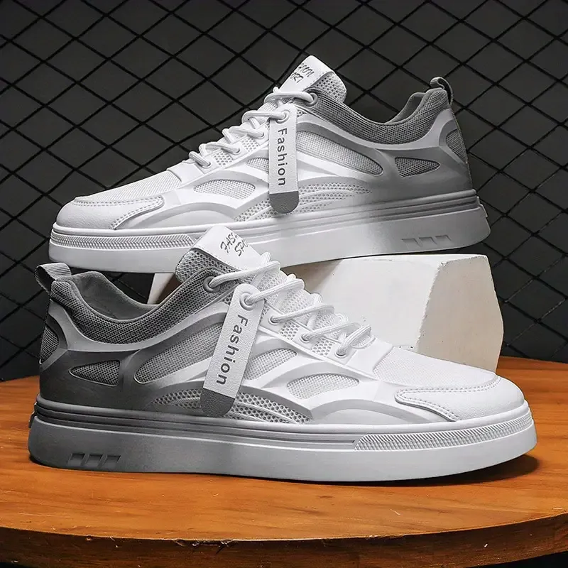 Men's Trendy Mesh Breathable Skate Shoes, Wear-resistant Non-Slip Sneakers, Men's Footwear