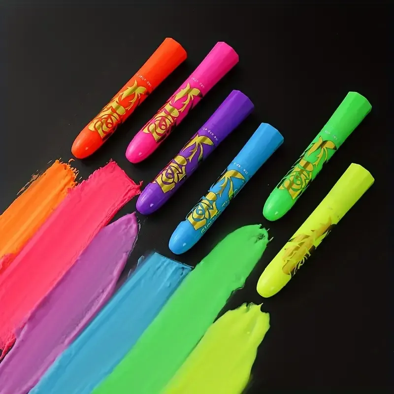 Glow Blacklight Face Paint Crayon Kit
