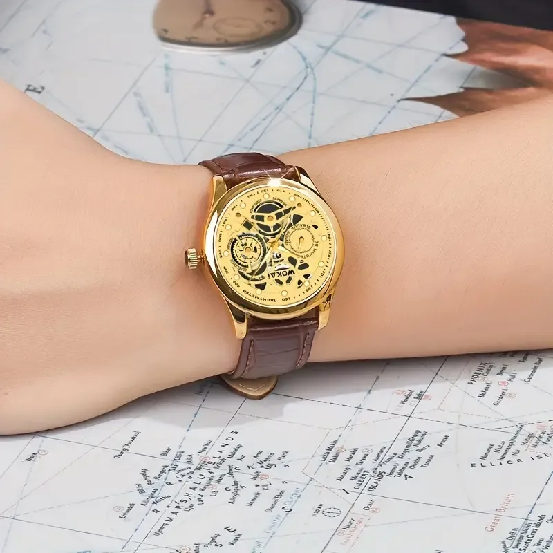 Men's Fashion Quartz Watch - Business Style with Faux Leather Strap