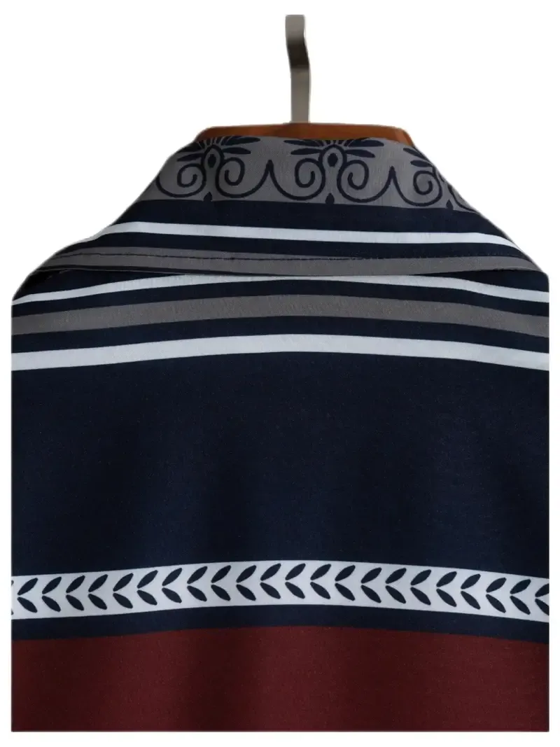 Stylish Color Block Print Men's Casual Short Sleeve Shirt