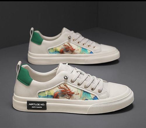 Hand-painted graffiti canvas shoes