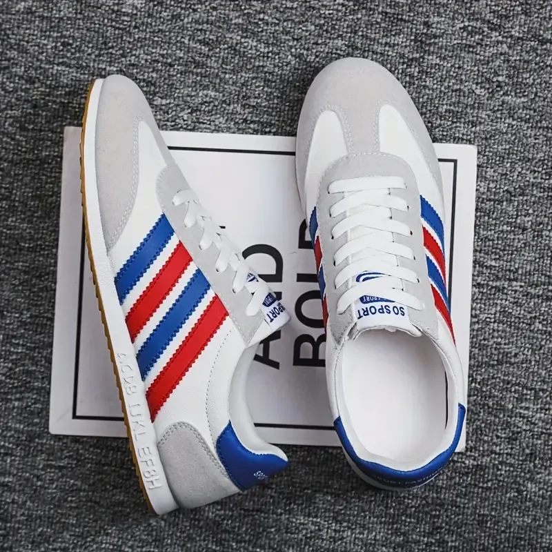 Men's Trendy Lace Up Sneakers With Assorted Colors, Casual Outdoor Walking Shoes