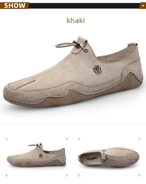 Men's casual loafers round toe slip-on shoes large size