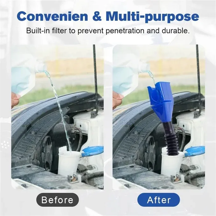 Retractable automatic fuel funnel