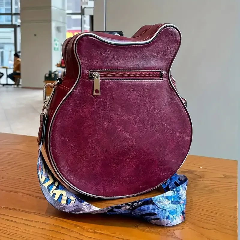 Guitar-Shaped Crossbody Bag