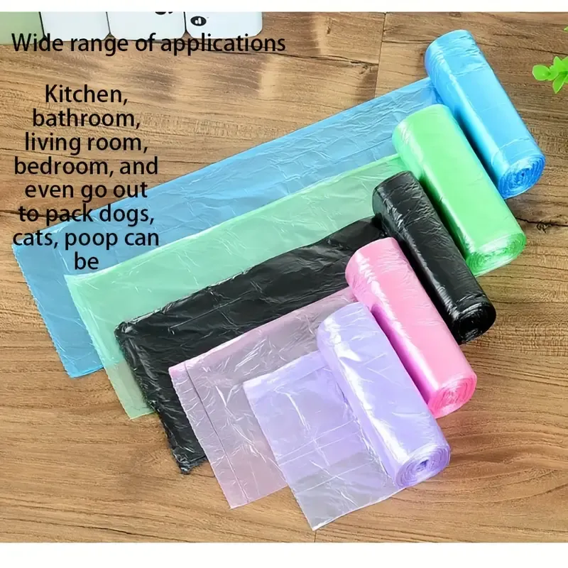 10 Packs of Home-Use Flat-Top Garbage Bags with Pointed Bottoms - New Material, Breakable at the Point, Suitable for Kitchen, Bathroom, and Living Room