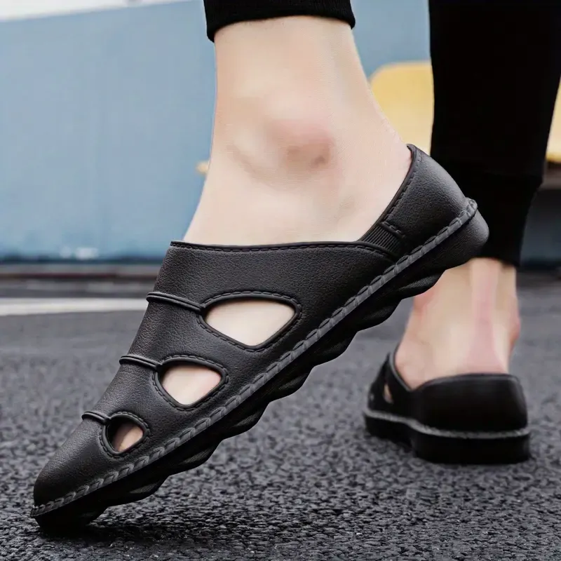 Men's Close Toe Breathable Slip On Sandals