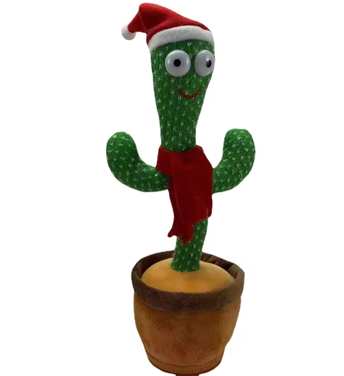 Dancing Cactus Repeats What You Say Electronic Plush Toy with Lighting Singing Cactus Recording and Repeat Your Words for kits