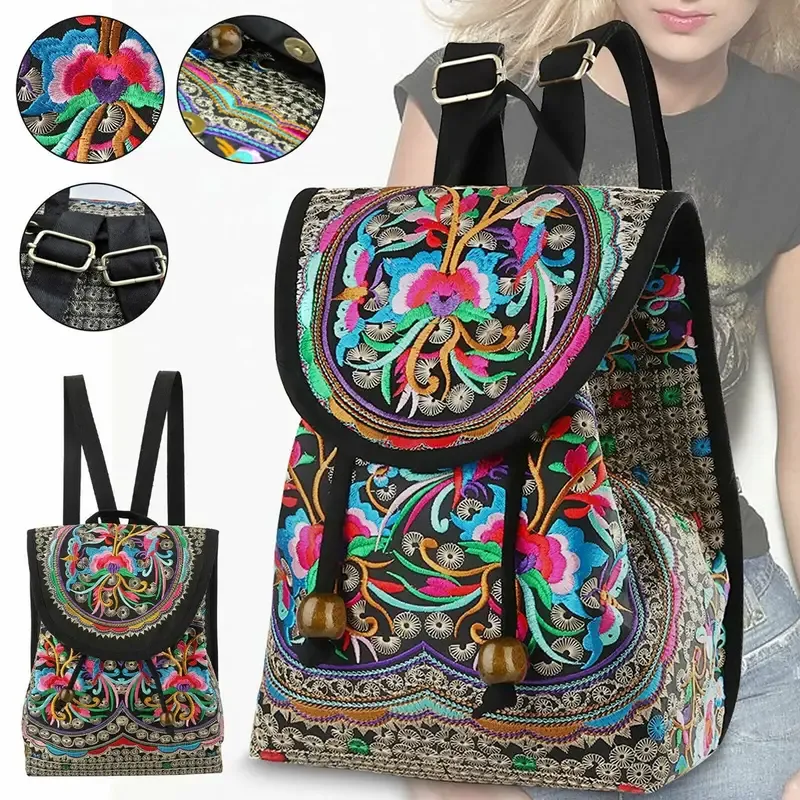 Vibrant Floral Embroidered Canva