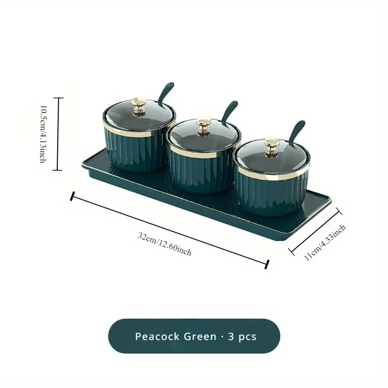 Plastic Seasoning Containers Set with Lids - Food-Grade Kitchen Spice Jars for Cooking and Storage