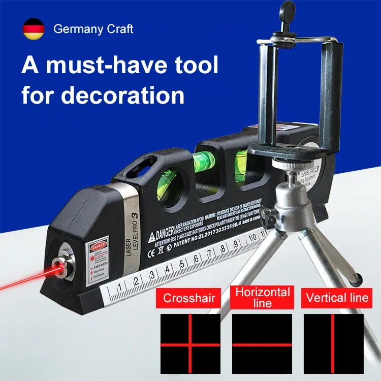 3 in 1 High Precision Measuring Infrared Ruler Level Meter Laser Level Meter