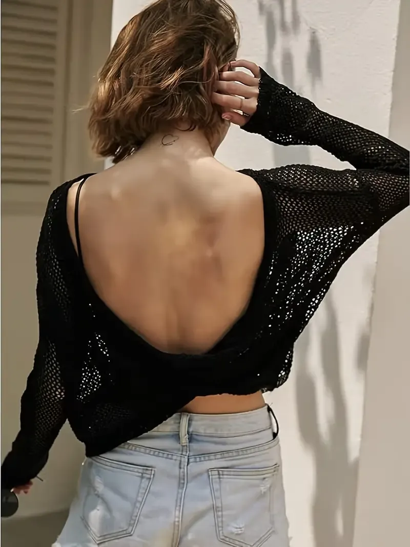 U-Backless Crop Top Sports Bra Set